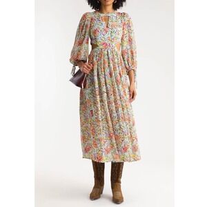 Maje Floral Cutout Midi Dress NWT Boho Wedding Guest‎ 38 40 M L